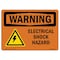 Signmission Safety Sign, OSHA WARNING, 3.5" Height, 5" Width, Electrical Shock Hazard, Landscape OS-WS-D-35-L-12100 - alternate 1